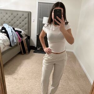 Old Navy Cream Striped Pants